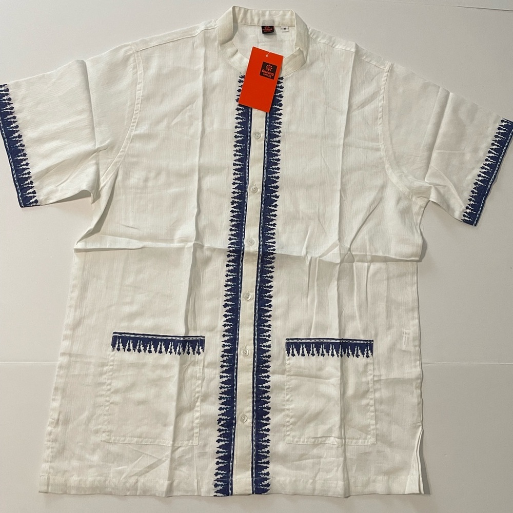 White Cotton Hand Embroidered Cotton For Men Size 40/ M